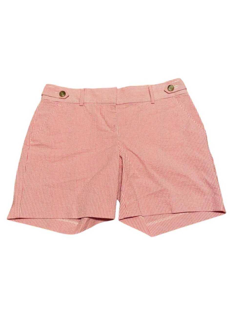 Ann Taylor Womens Striped Cotton Shorts=Pink/White-Size 0-NWT